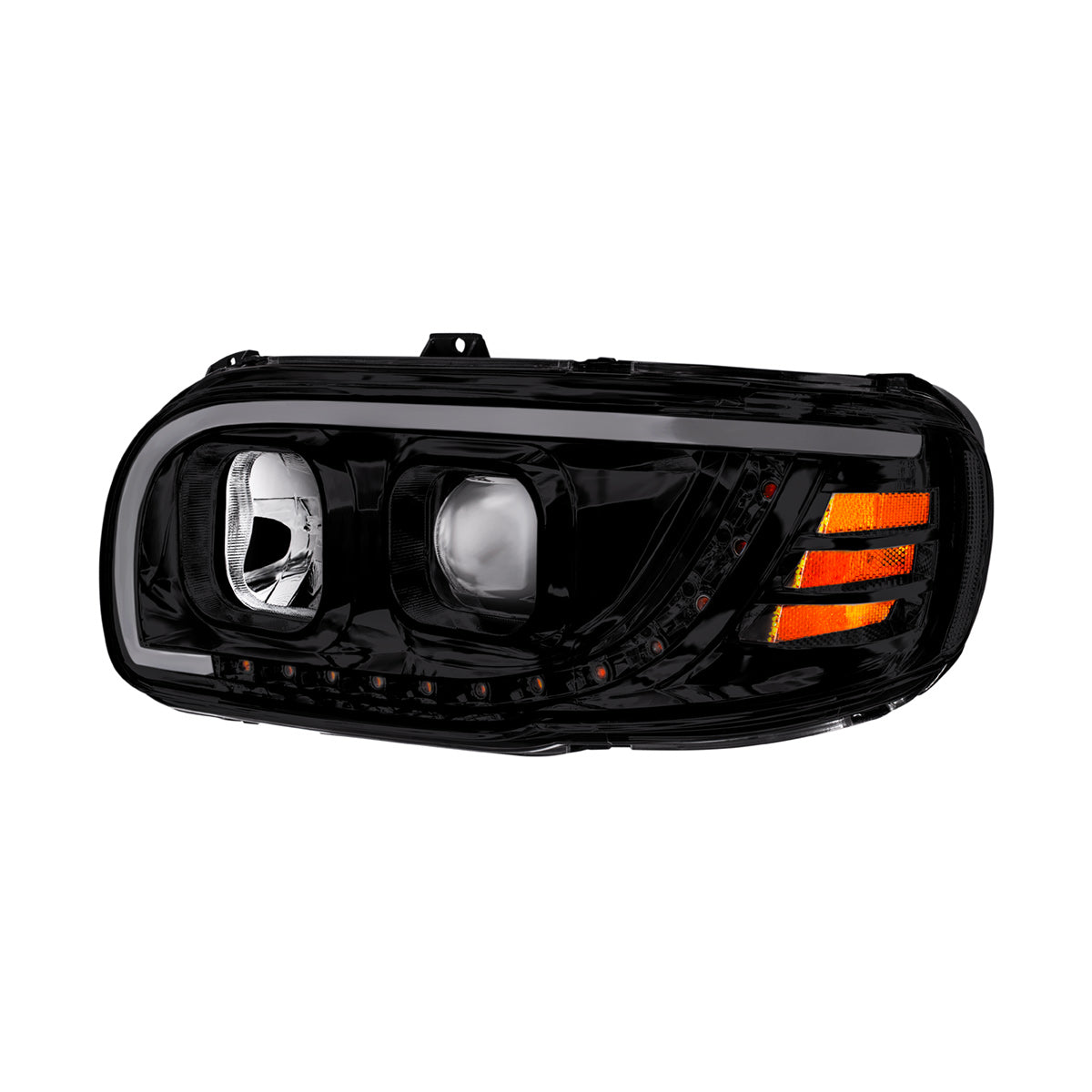 Peterbilt 388, 389, 567 Halogen Projection Headlight with LED Turn and LED Light Bar