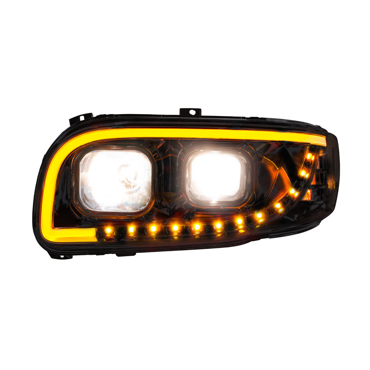 Peterbilt 388, 389, 567 Halogen Projection Headlight with LED Turn and LED Light Bar