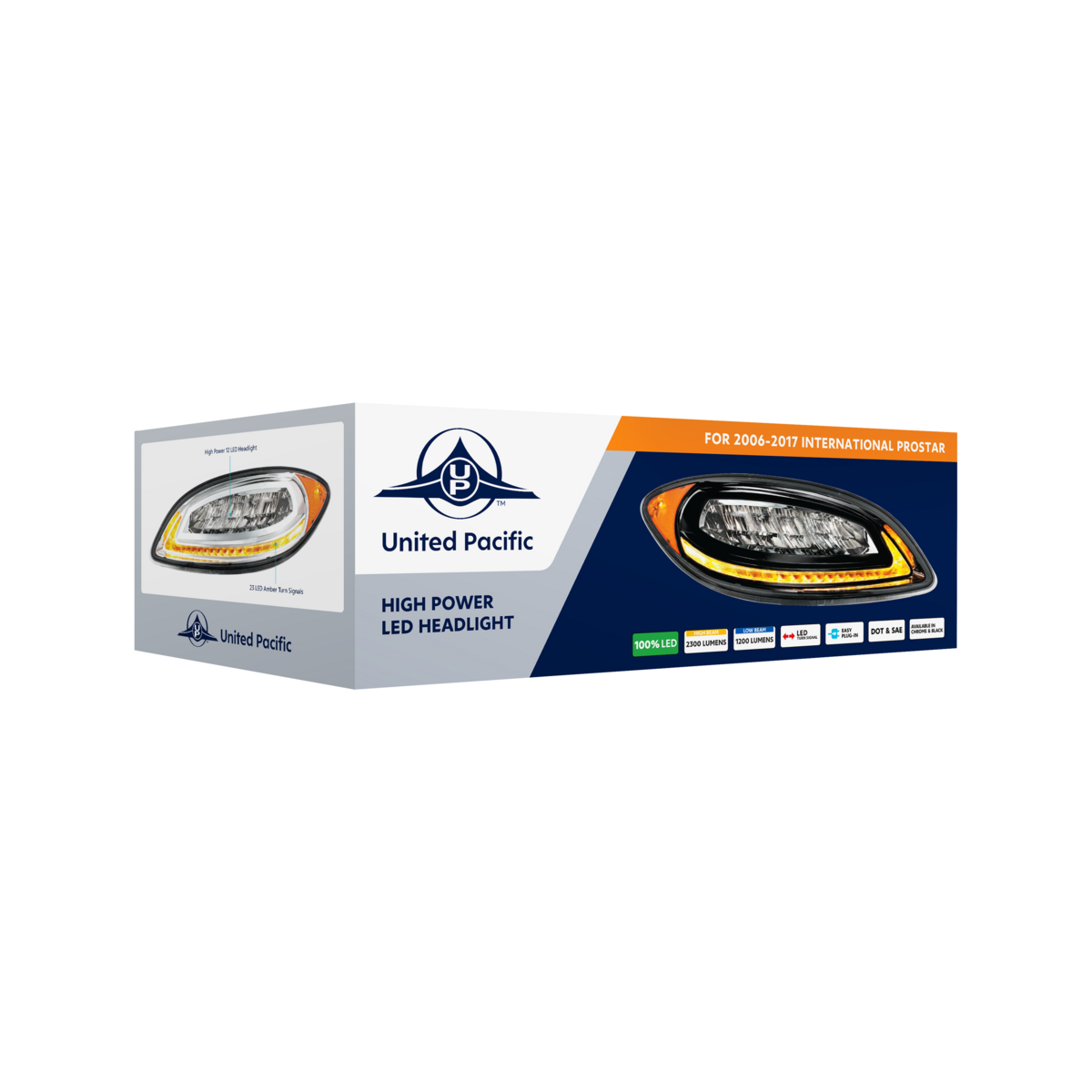 International Prostar LED Headlight with 23 LED Turn and Daytime Running Light Bar