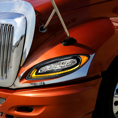 International Prostar LED Headlight with 23 LED Turn and Daytime Running Light Bar