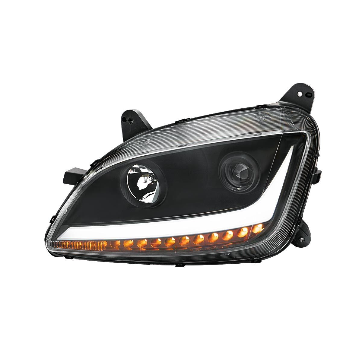 Peterbilt 579 and 587 Halogen Projection Headlight with 15 LED Sequential Turn Signal and 28 LED Position Light