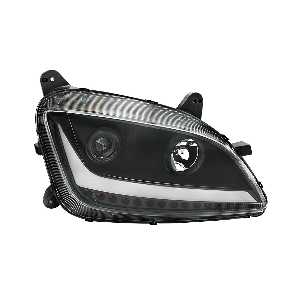 Peterbilt 579 and 587 Halogen Projection Headlight with 15 LED Sequential Turn Signal and 28 LED Position Light