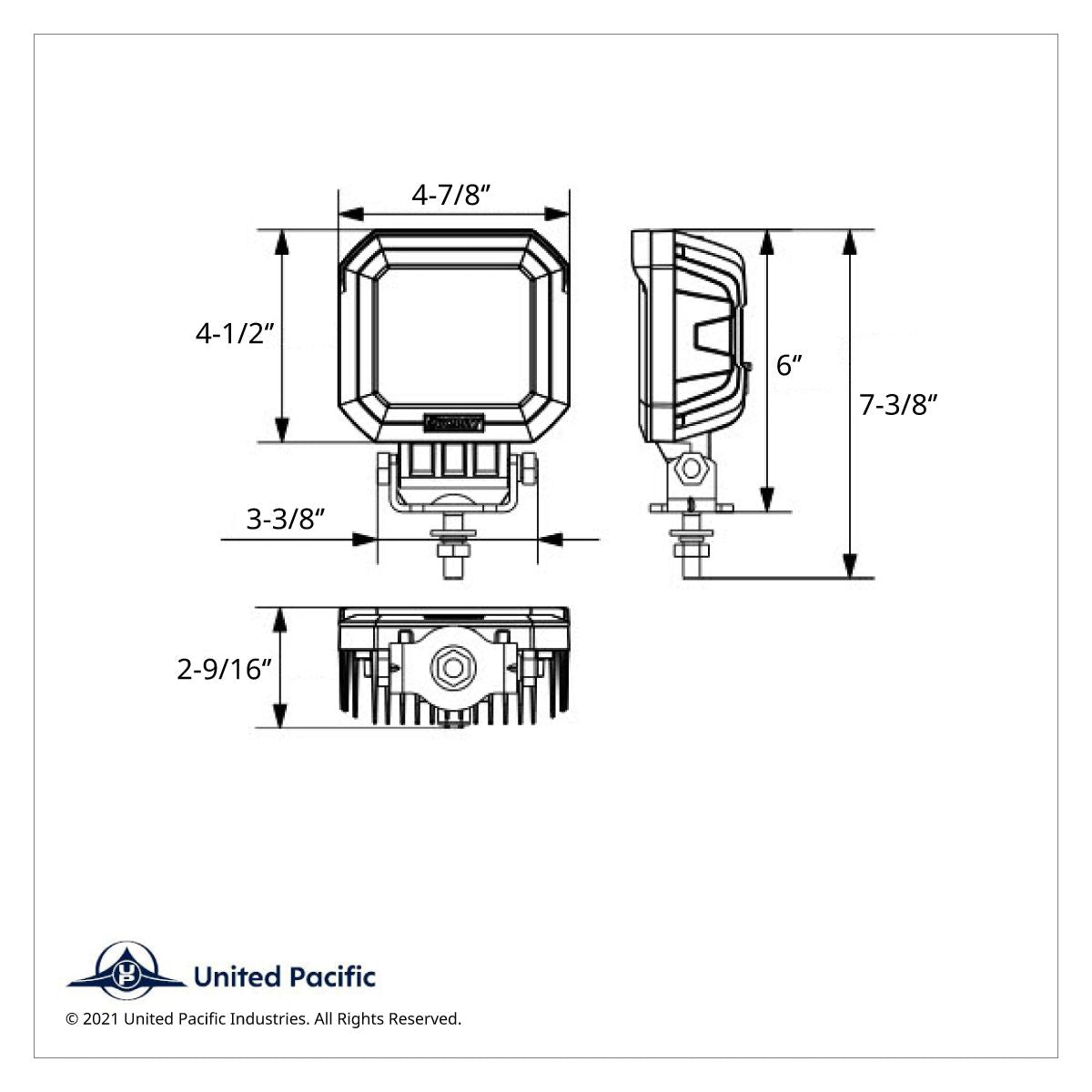 5 High Power LED Heated Flood Work Light