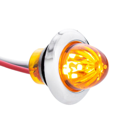 Amber 4 LED Dual Function Clearance and Marker 3/4" Mini Watermelon Light with Amber Lens