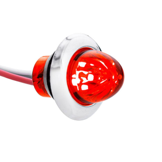 Red 4 LED Dual Function Clearance and Marker 3/4" Mini Watermelon Light with Red Lens