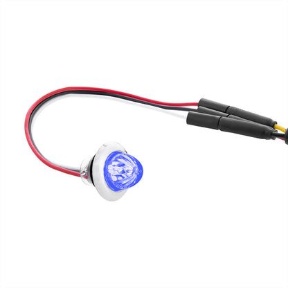 Blue 4 LED Dual Function Clearance and Marker 3/4" Mini Watermelon Light with Clear Lens