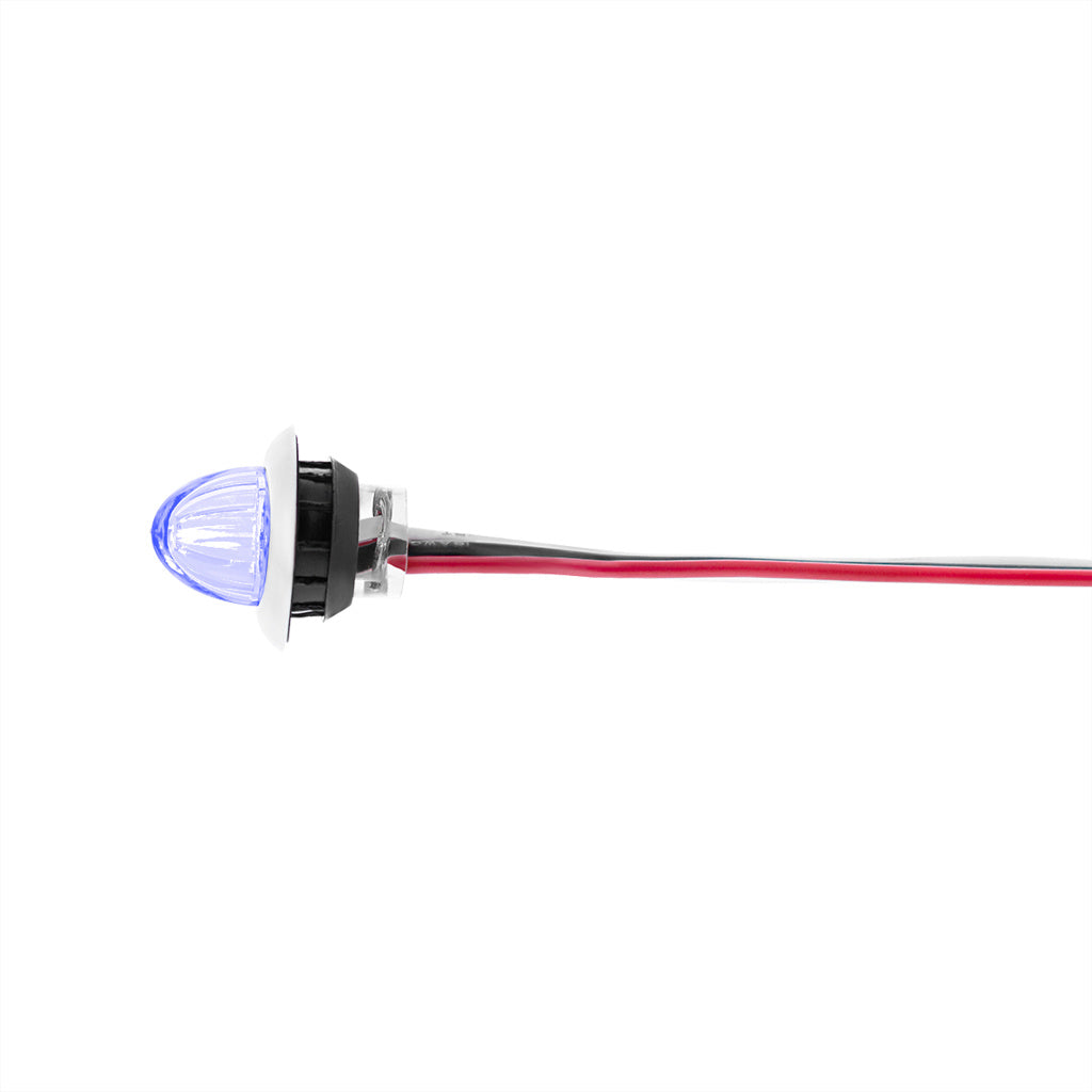 Blue 4 LED Dual Function Clearance and Marker 3/4" Mini Watermelon Light with Clear Lens