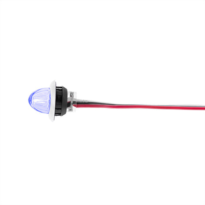 Blue 4 LED Dual Function Clearance and Marker 3/4" Mini Watermelon Light with Clear Lens