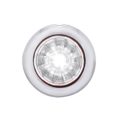 White 4 LED Dual Function Clearance and Marker 3/4" Mini Watermelon Light with Clear Lens
