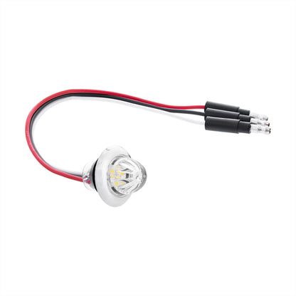 White 4 LED Dual Function Clearance and Marker 3/4" Mini Watermelon Light with Clear Lens