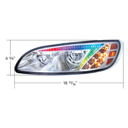 Peterbilt 330, 335, 337, 340, 348, 382, 384, 386, 387 LED Headlight with 8 LED Turn and Color Changing LED Position Light