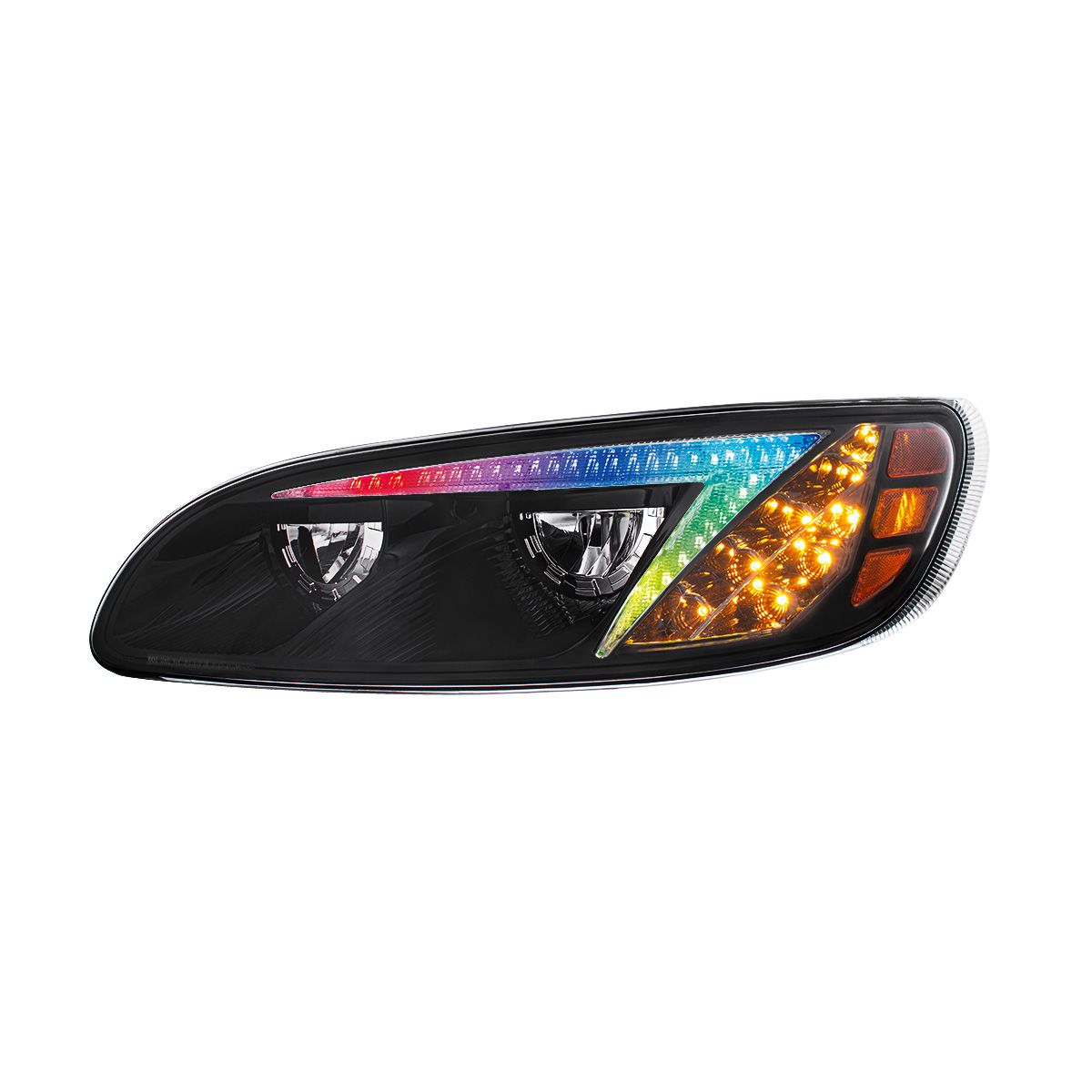 Peterbilt 330, 335, 337, 340, 348, 382, 384, 386, 387 LED Headlight with 8 LED Turn and Color Changing LED Position Light