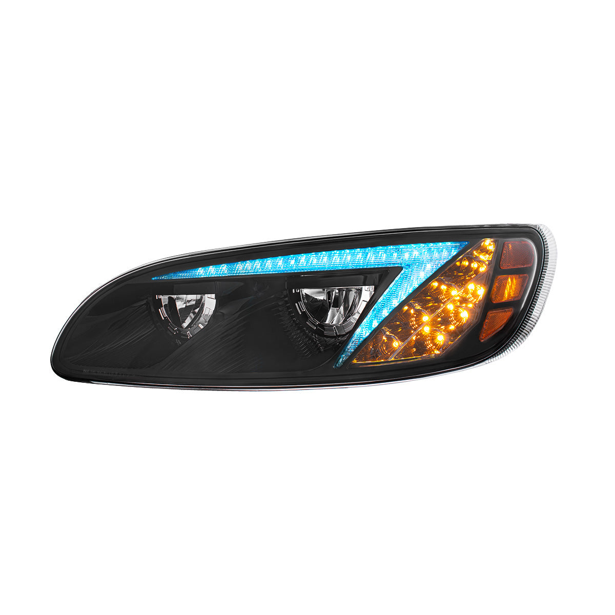 Peterbilt 330, 335, 337, 340, 348, 382, 384, 386, 387 LED Headlight with 8 LED Turn and Color Changing LED Position Light
