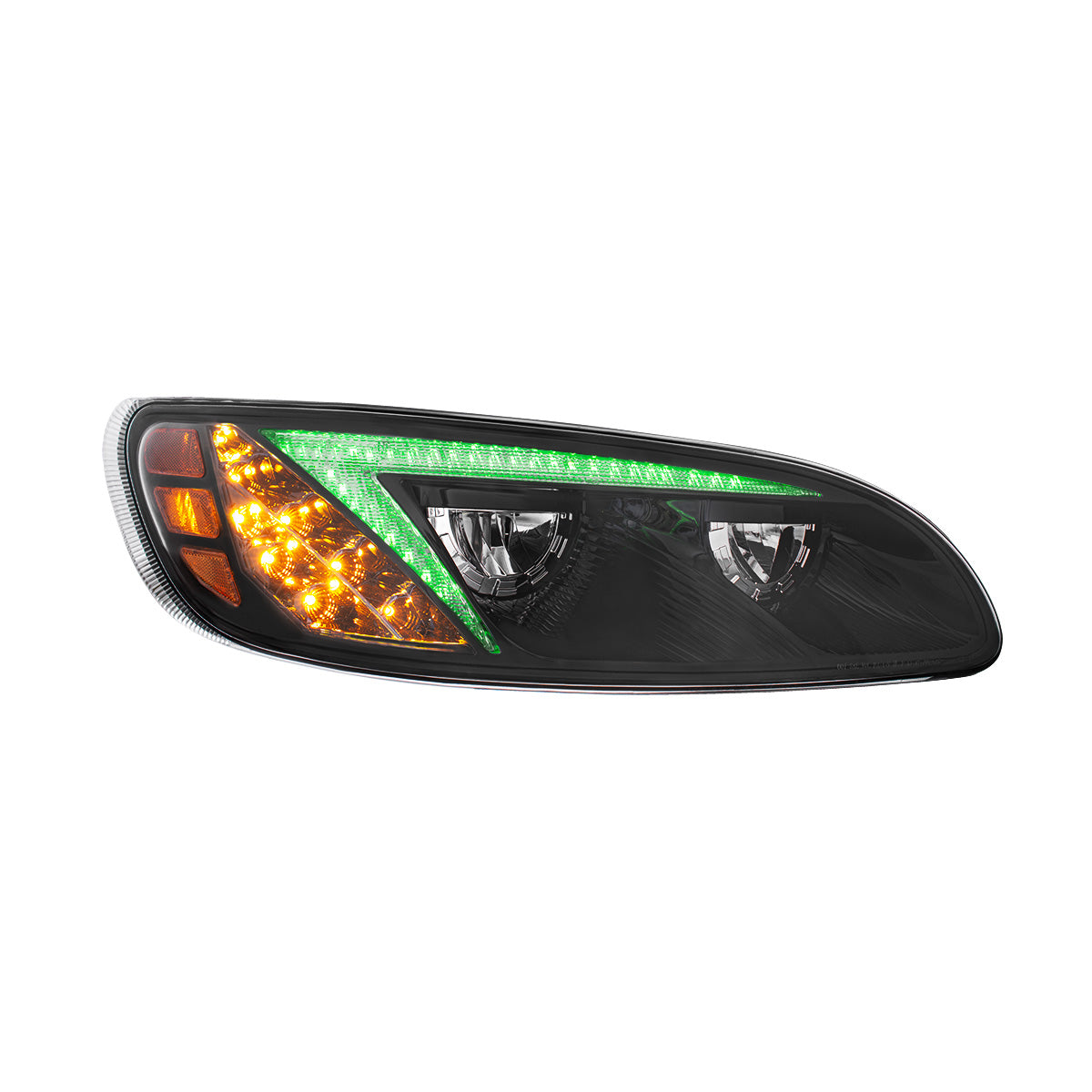 Peterbilt 330, 335, 337, 340, 348, 382, 384, 386, 387 LED Headlight with 8 LED Turn and Color Changing LED Position Light