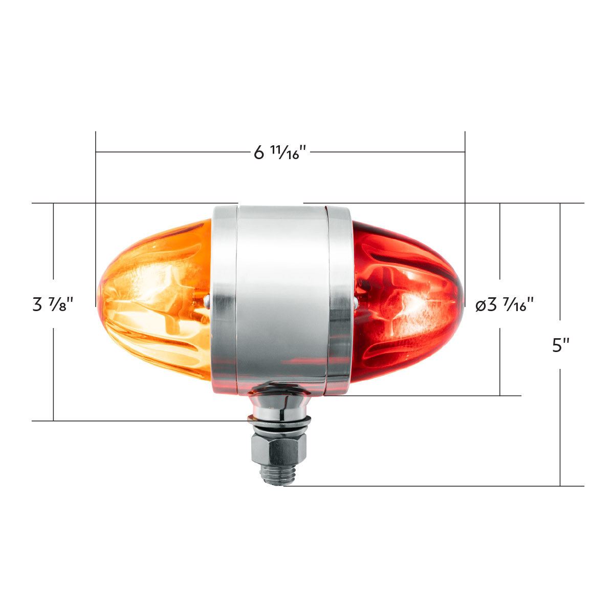UltraBurst Glass Lens Amber LED/Amber Lens and Red LED/Red Lens Double Face Pedestal Light
