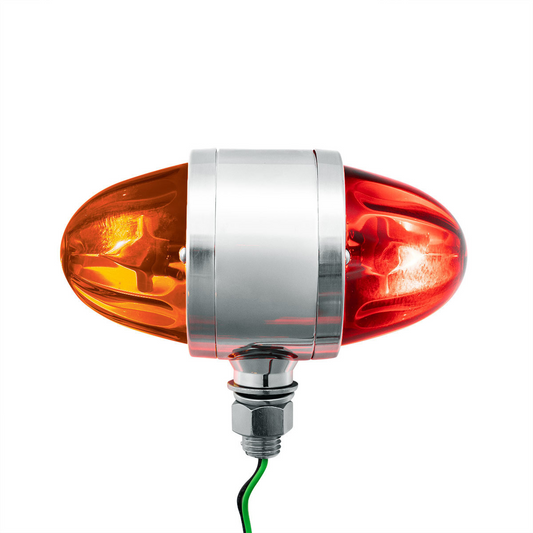 UltraBurst Glass Lens Amber LED/Dark Amber Lens and Red LED/Red Lens Double Face Pedestal Light