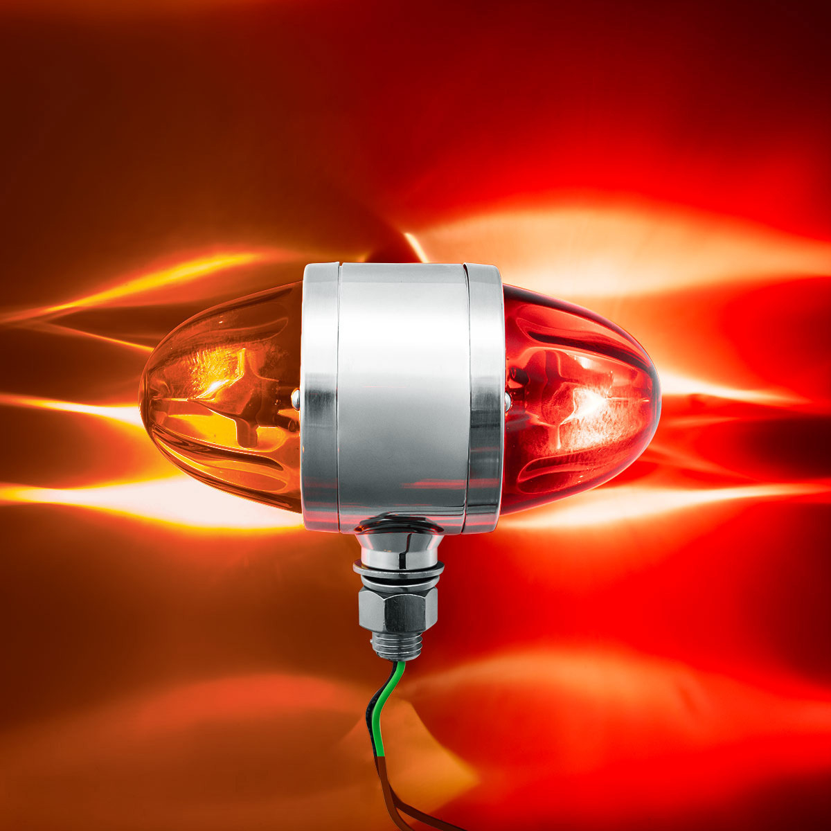 UltraBurst Glass Lens Amber LED/Dark Amber Lens and Red LED/Red Lens Double Face Pedestal Light