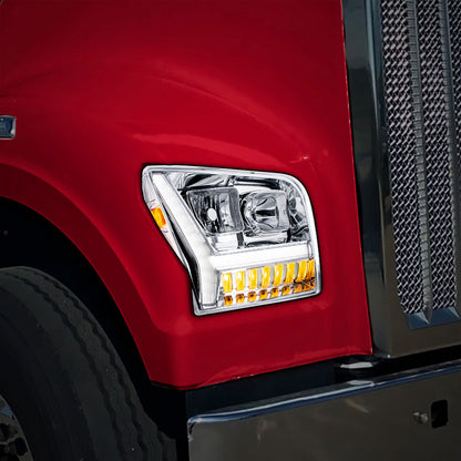 Kenworth W990 Headlight with LED Turn and LED Daytime Running Light