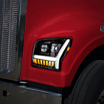 Kenworth W990 Headlight with LED Turn and LED Daytime Running Light