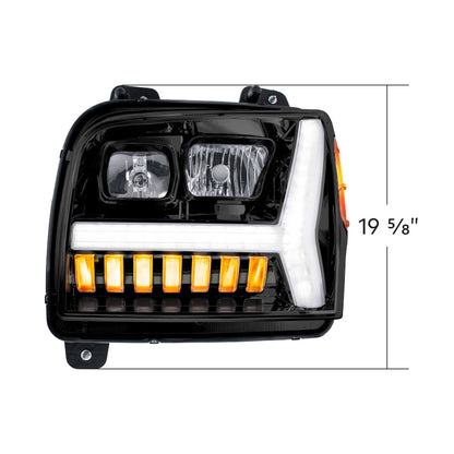 Kenworth W990 Headlight with LED Turn and LED Daytime Running Light