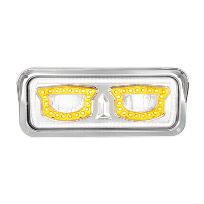 Peterbilt, Kenworth, Freightliner and Western Star LED Headlight with 40 LED Turn and 92 LED Auxiliary Light Bar