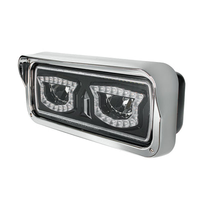 Peterbilt, Kenworth, Freightliner and Western Star LED Headlight with 40 LED Turn and 92 LED Auxiliary Light Bar