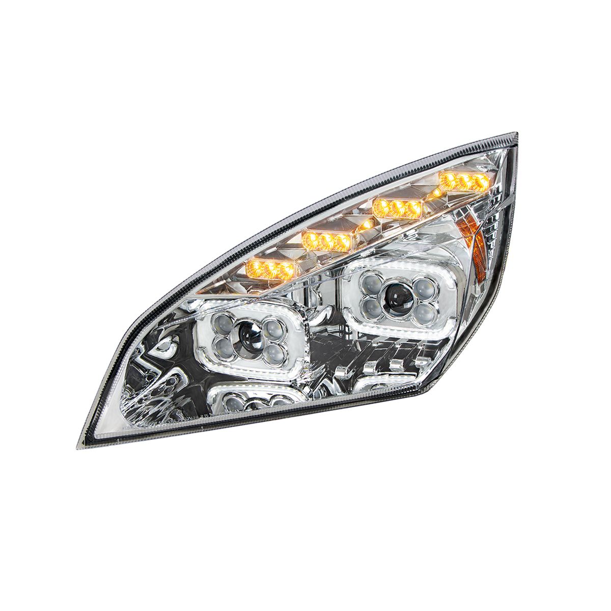 Freightliner Cascadia 2018-2024 10 LED Projector Headlight with 12 LED Sequential Turn and 72 LED Daytime Running Light