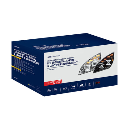 Freightliner Cascadia 2018-2024 10 LED Projector Headlight with 12 LED Sequential Turn and 72 LED Daytime Running Light