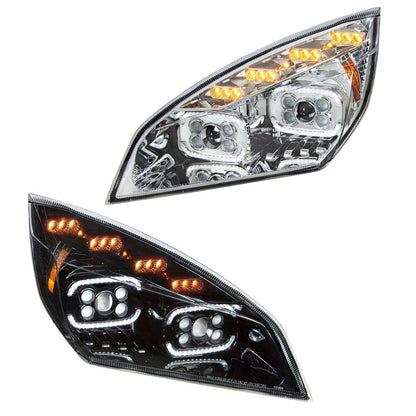 Freightliner Cascadia 2018-2024 10 LED Projector Headlight with 12 LED Sequential Turn and 72 LED Daytime Running Light