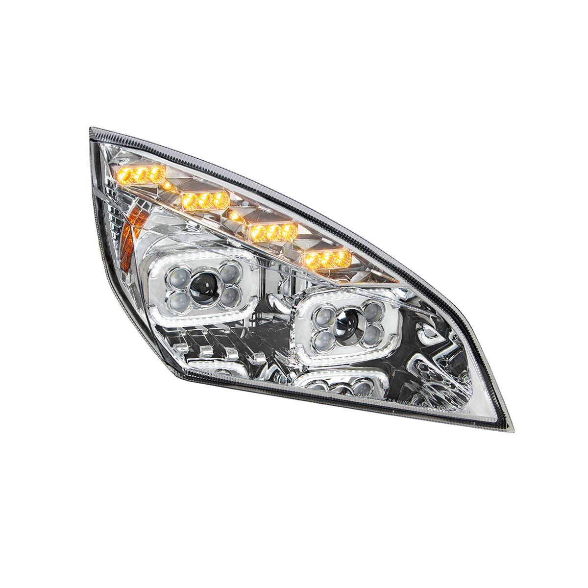 Freightliner Cascadia 2018-2024 10 LED Projector Headlight with 12 LED Sequential Turn and 72 LED Daytime Running Light
