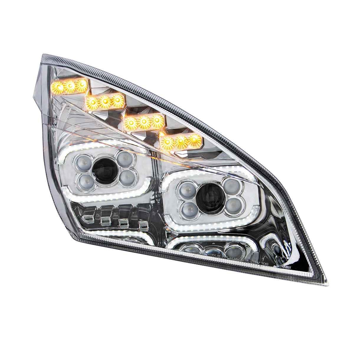 Freightliner Cascadia 2018-2024 10 LED Projector Headlight with 12 LED Sequential Turn and 72 LED Daytime Running Light