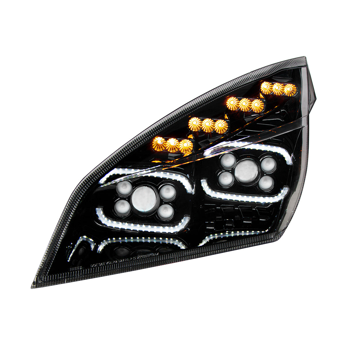 Freightliner Cascadia 2018-2024 10 LED Projector Headlight with 12 LED Sequential Turn and 72 LED Daytime Running Light