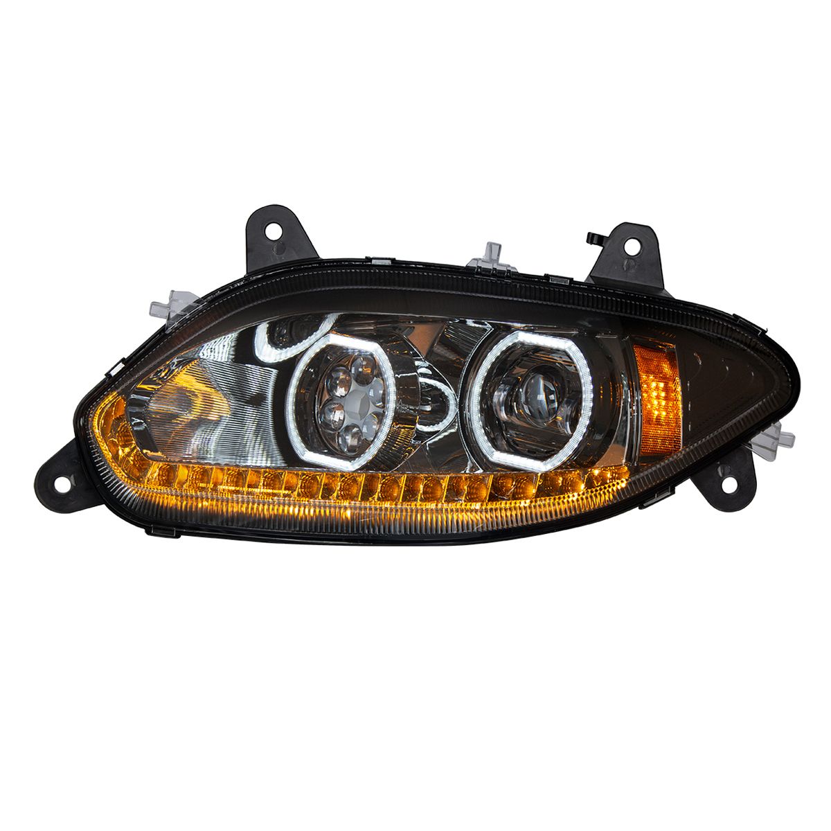 International LT 17 LED Headlight with 15 LED Sequential Turn and 100 LED Halo Position Light