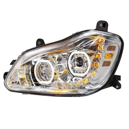 Kenworth T680 10 LED Headlight with 9 LED Sequential Turn and 100 LED Halo Daytime Running Light