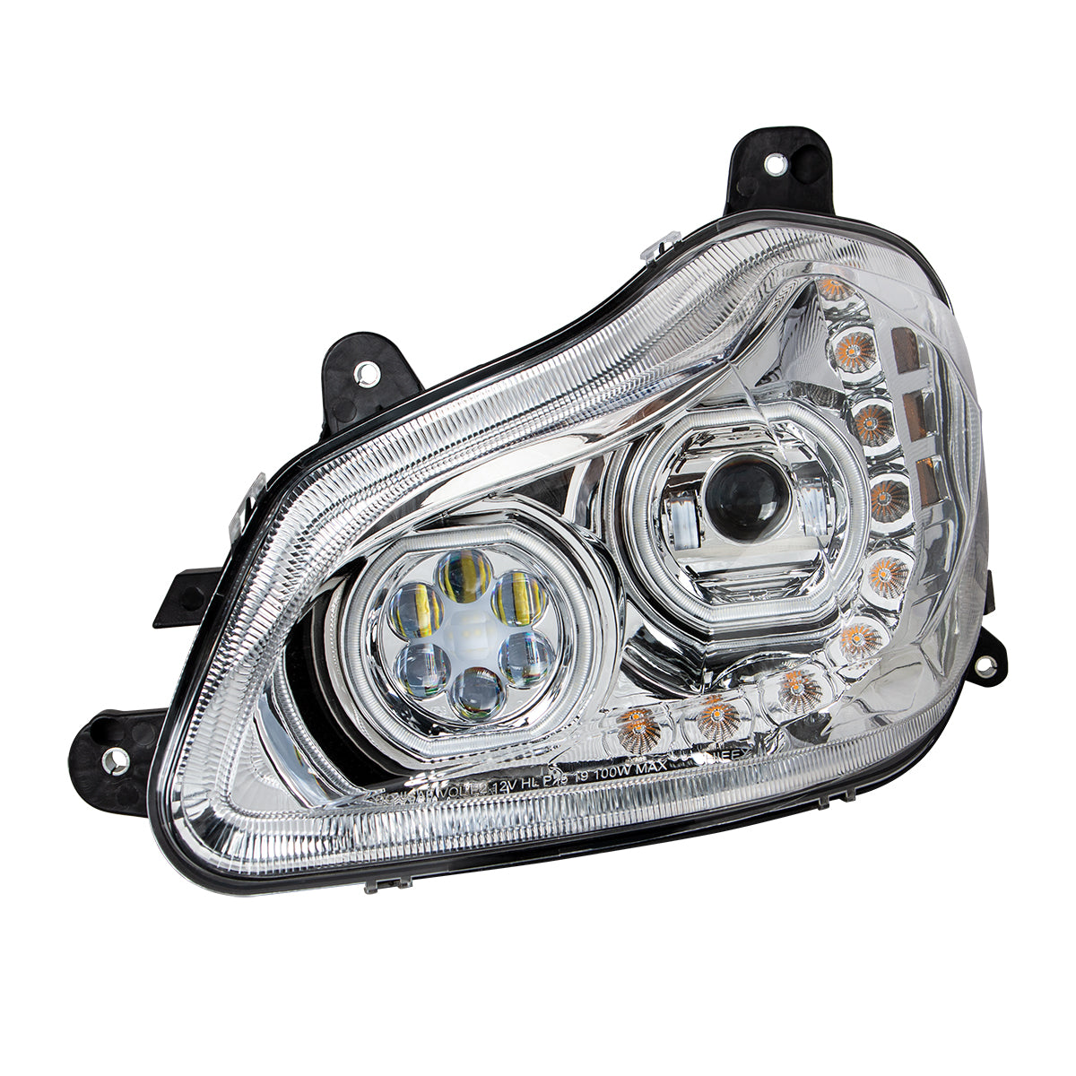 Kenworth T680 10 LED Headlight with 9 LED Sequential Turn and 100 LED Halo Daytime Running Light