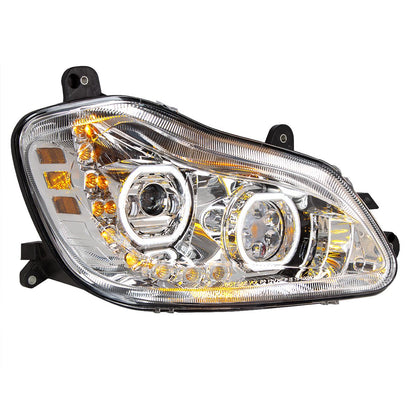 Kenworth T680 10 LED Headlight with 9 LED Sequential Turn and 100 LED Halo Daytime Running Light