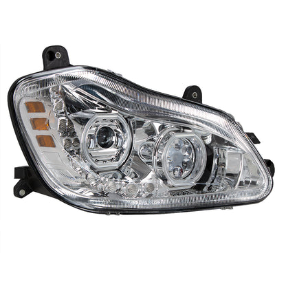 Kenworth T680 10 LED Headlight with 9 LED Sequential Turn and 100 LED Halo Daytime Running Light