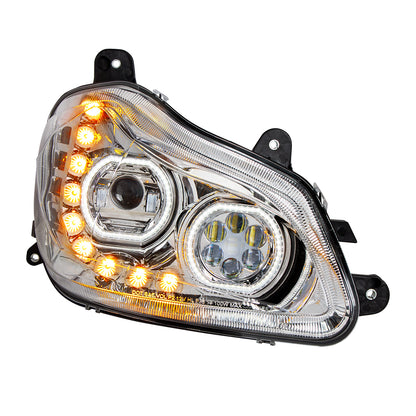 Kenworth T680 10 LED Headlight with 9 LED Sequential Turn and 100 LED Halo Daytime Running Light