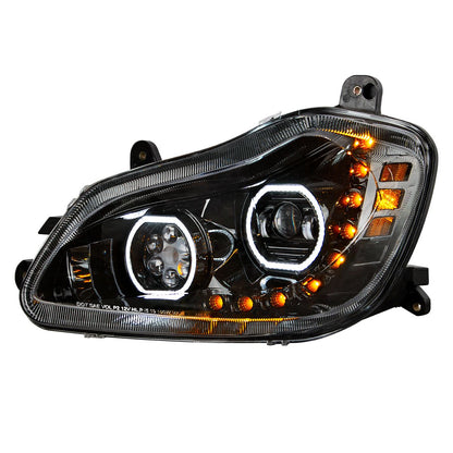 Kenworth T680 10 LED Headlight with 9 LED Sequential Turn and 100 LED Halo Daytime Running Light