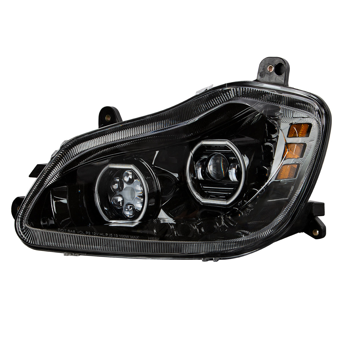 Kenworth T680 10 LED Headlight with 9 LED Sequential Turn and 100 LED Halo Daytime Running Light
