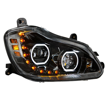 Kenworth T680 10 LED Headlight with 9 LED Sequential Turn and 100 LED Halo Daytime Running Light