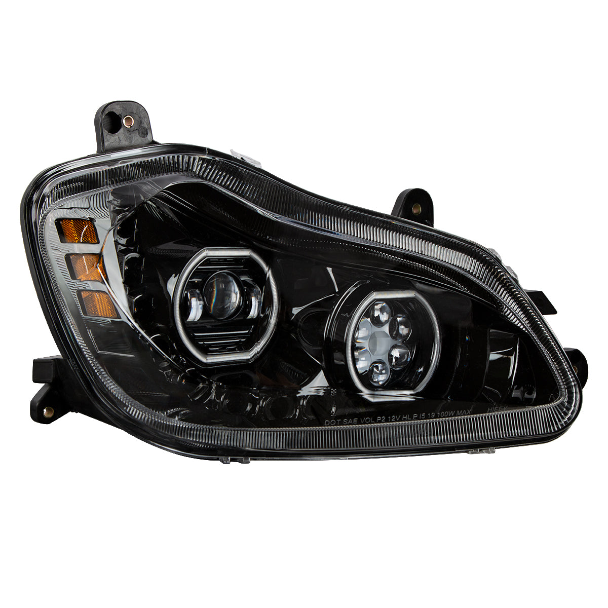 Kenworth T680 10 LED Headlight with 9 LED Sequential Turn and 100 LED Halo Daytime Running Light
