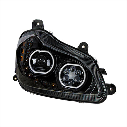 Kenworth T680 10 LED Headlight with 9 LED Sequential Turn and 100 LED Halo Daytime Running Light