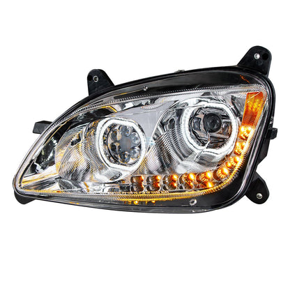 Peterbilt 579 and 587 10 LED Headlight with 9 LED Sequential Turn Signal and 100 Halo Position Lights