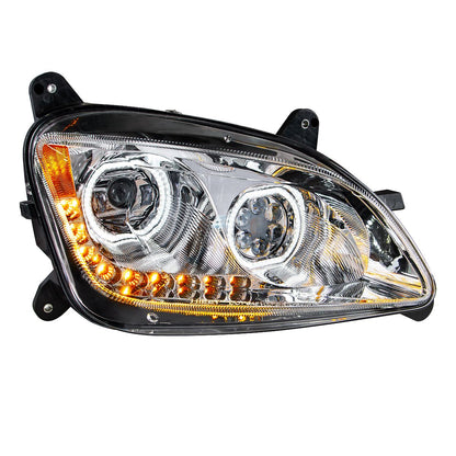 Peterbilt 579 and 587 10 LED Headlight with 9 LED Sequential Turn Signal and 100 Halo Position Lights