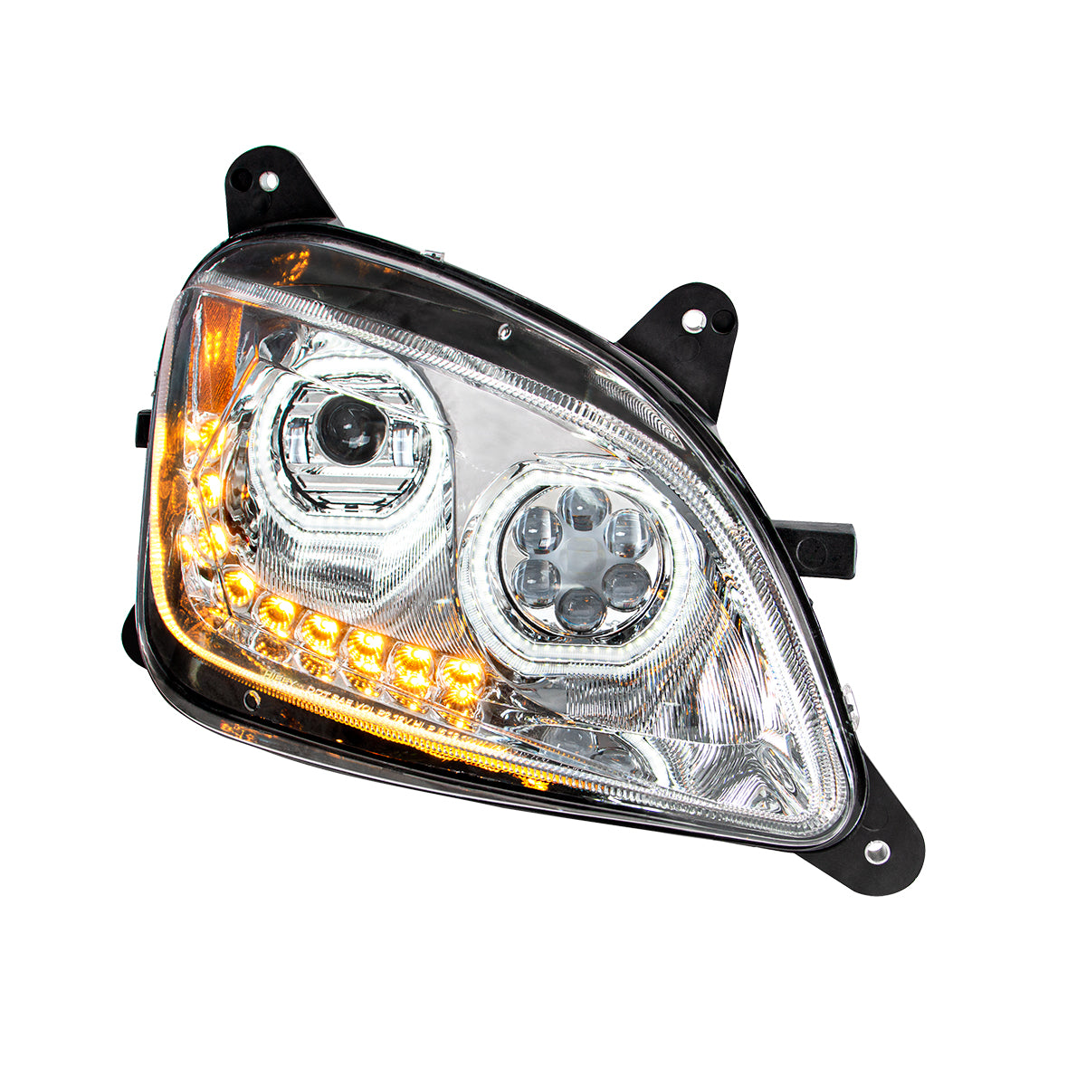 Peterbilt 579 and 587 10 LED Headlight with 9 LED Sequential Turn Signal and 100 Halo Position Lights