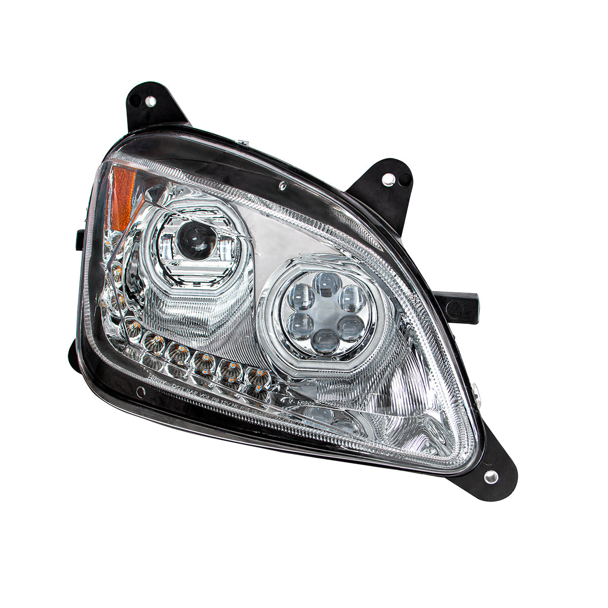 Peterbilt 579 and 587 10 LED Headlight with 9 LED Sequential Turn Signal and 100 Halo Position Lights