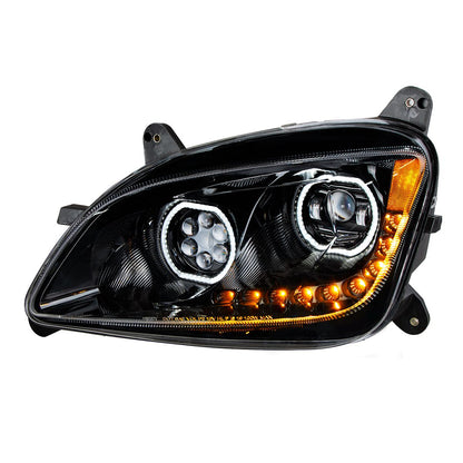 Peterbilt 579 and 587 10 LED Headlight with 9 LED Sequential Turn Signal and 100 Halo Position Lights
