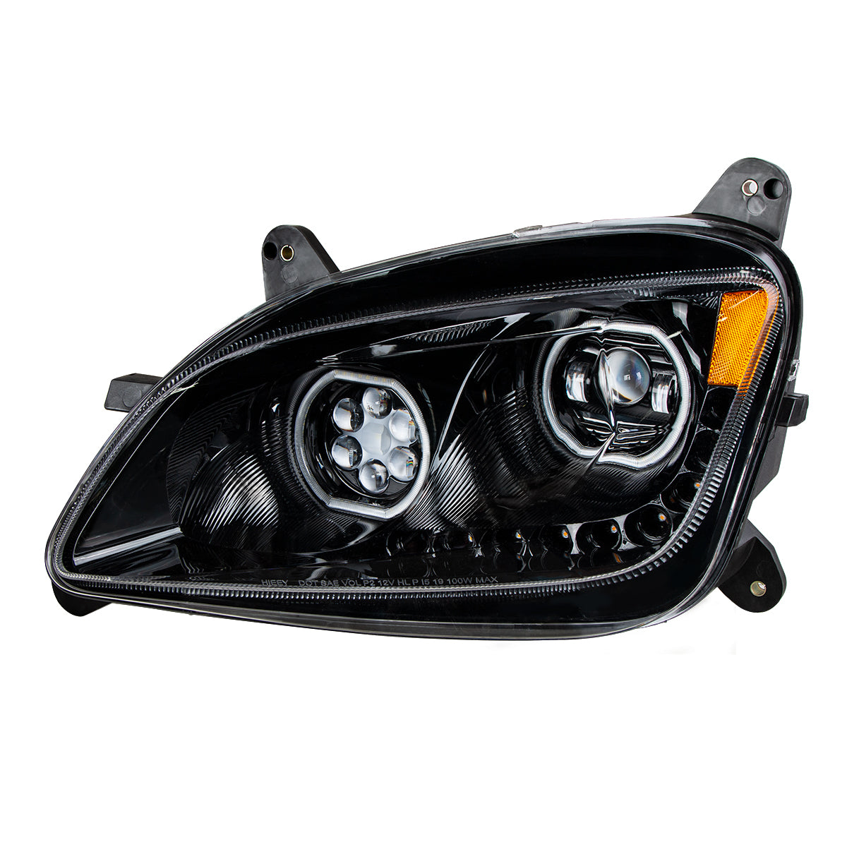 Peterbilt 579 and 587 10 LED Headlight with 9 LED Sequential Turn Signal and 100 Halo Position Lights