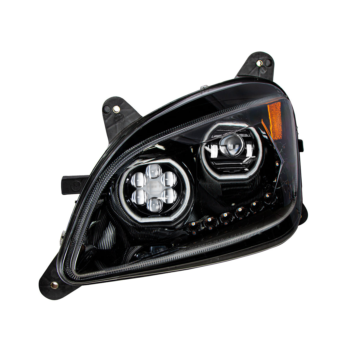 Peterbilt 579 and 587 10 LED Headlight with 9 LED Sequential Turn Signal and 100 Halo Position Lights